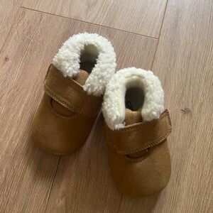 Carter's Brown and White Cozy Slippers with Plush Lining